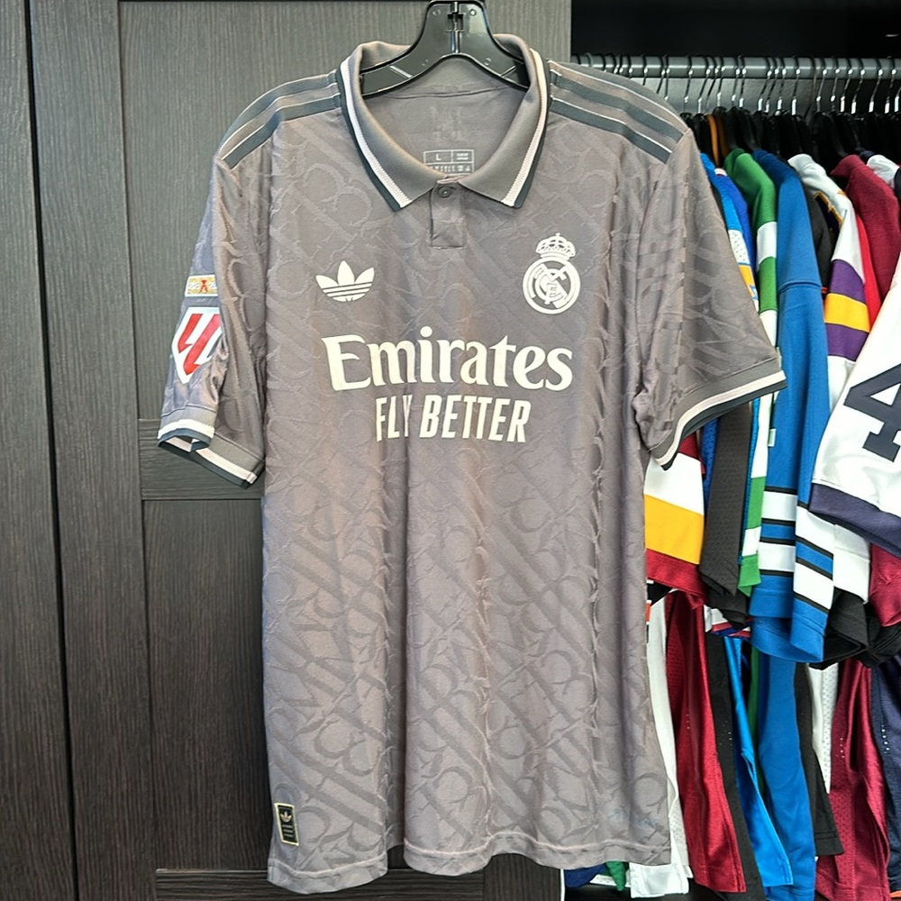 Vini Jr. Real Madrid adidas Originals 2024/25 Third Authentic Jersey - Charcoal